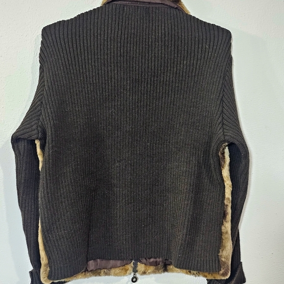 Essentials by Milano Brown Leopard Print Teddy Jacket - Picture 3 of 12